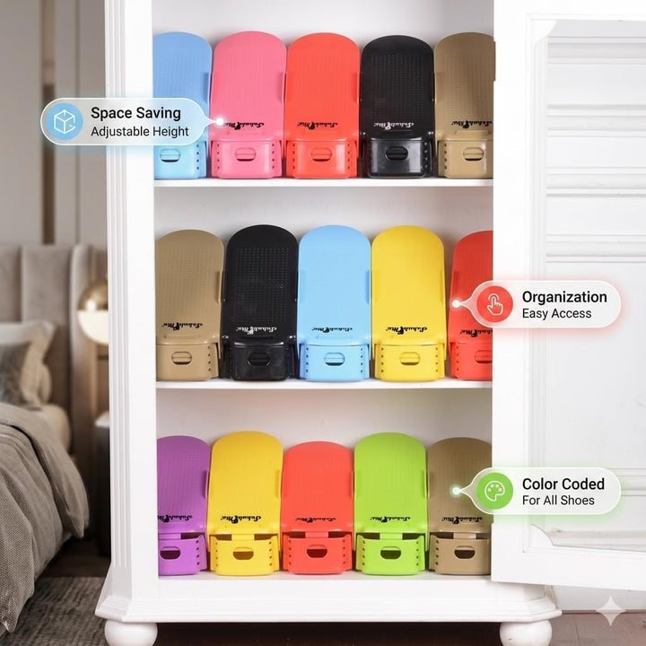 5 x Verstellbarer Profi Schuhstapler Schuhorganizer Schuhhalter – Magic Shoe Rack Organizer - Sparse