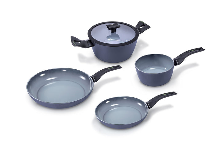 Moneta Aria Finegres Set 5 STK: Bratpfanne 20-24cm, Stieltopf 16cm, Kochtopf mit Glasdeckel 20cm Sin