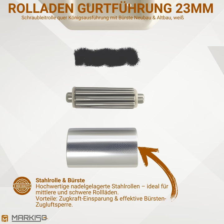 Gurtleitrolle Rolladen Gurtführung 23 mm Königsrolle Handwerkerqualität 10 Stück, 10 Stück