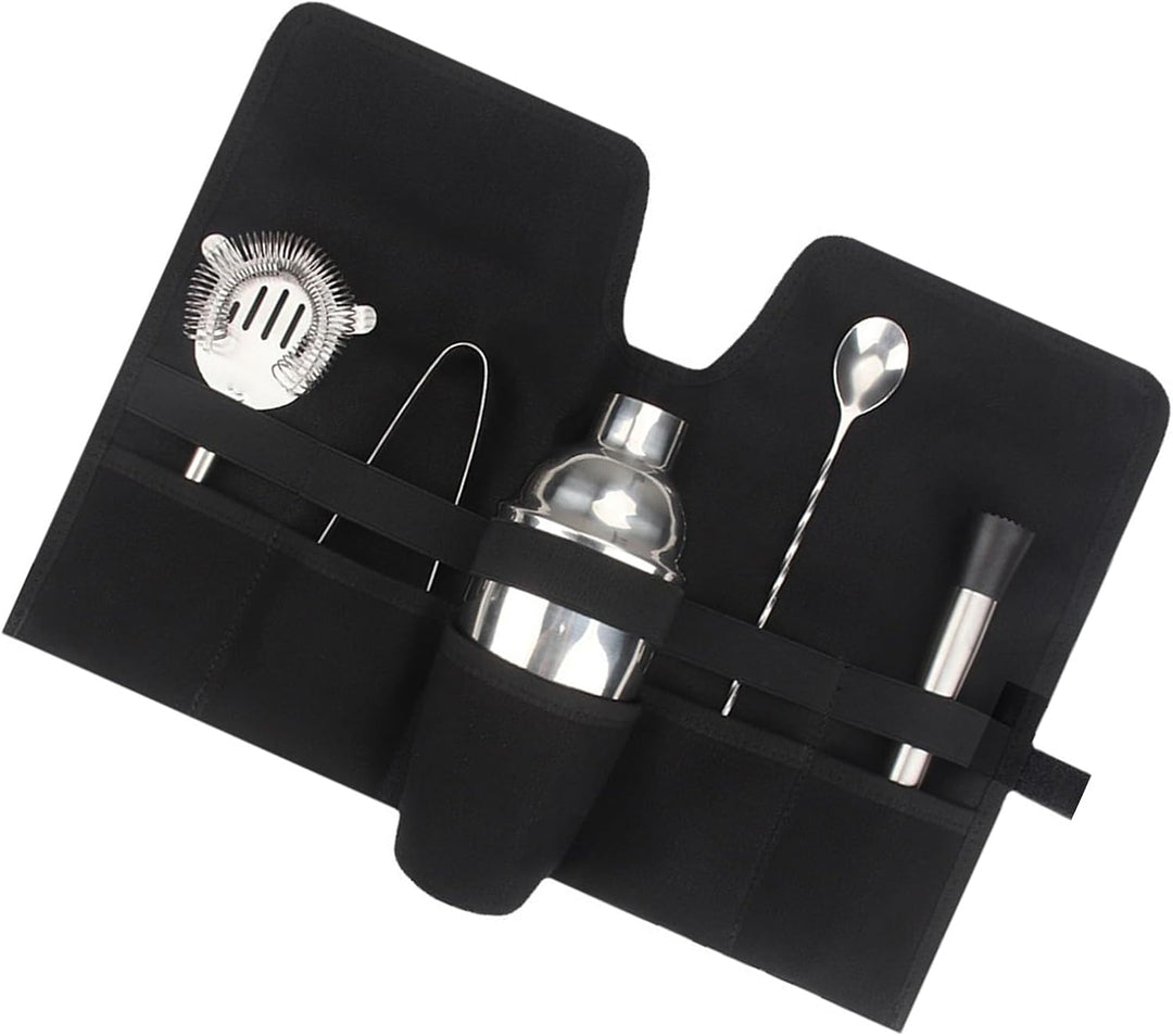 SEAFRONT Tragbares Cocktail -Set -Tasche Professionelles Mixologie Barkeeper Kit für Camping, Pickni