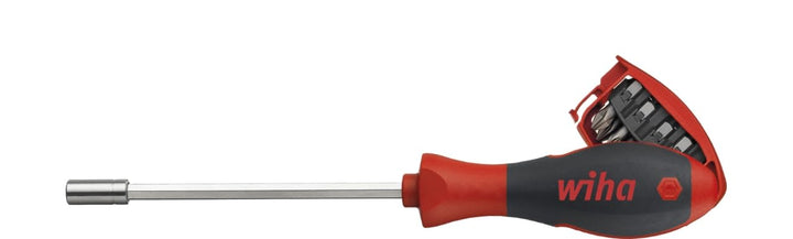 Wiha Schraubendreher mit Bit Magazin magnetisch gemischt mit 8 Bits, 1/4" I Bithalter I Bitsatz I pl