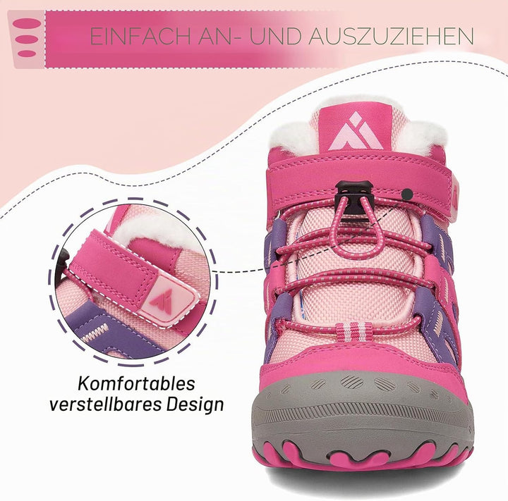 Mishansha Kinder Winterschuhe Warm Gefüttert Winterstiefel Jungen Mädchen Schneestiefel Outdoor Ruts