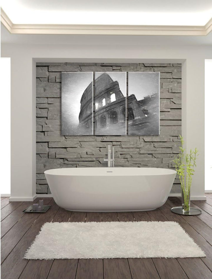 Pixxprint Kolosseum in Rom als Leinwandbild/Grösse: 3 Teilig (120x80) cm/Wandbild/Kunstdruck/fertig