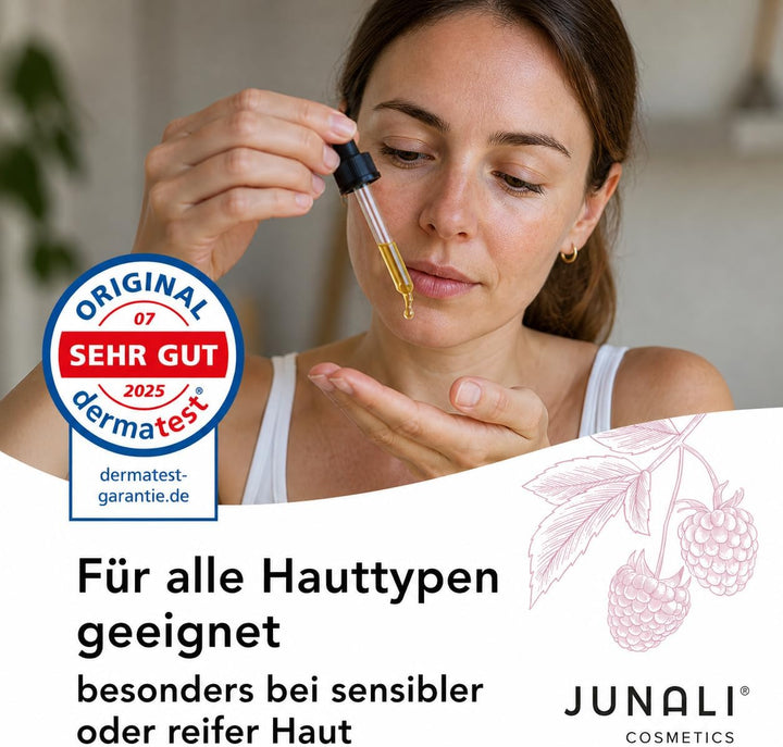 Himbeersamenöl – 100% rein & kaltgepresst – Natürliches Pflegeöl für Gesicht, Haare & Körper von JUN