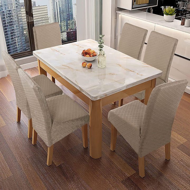SHENGYIJING 1/2/4/6 PCS Diamond Lattice FStretch wasserdichte XL Stuhlhussen für Esszimmer, Spandex