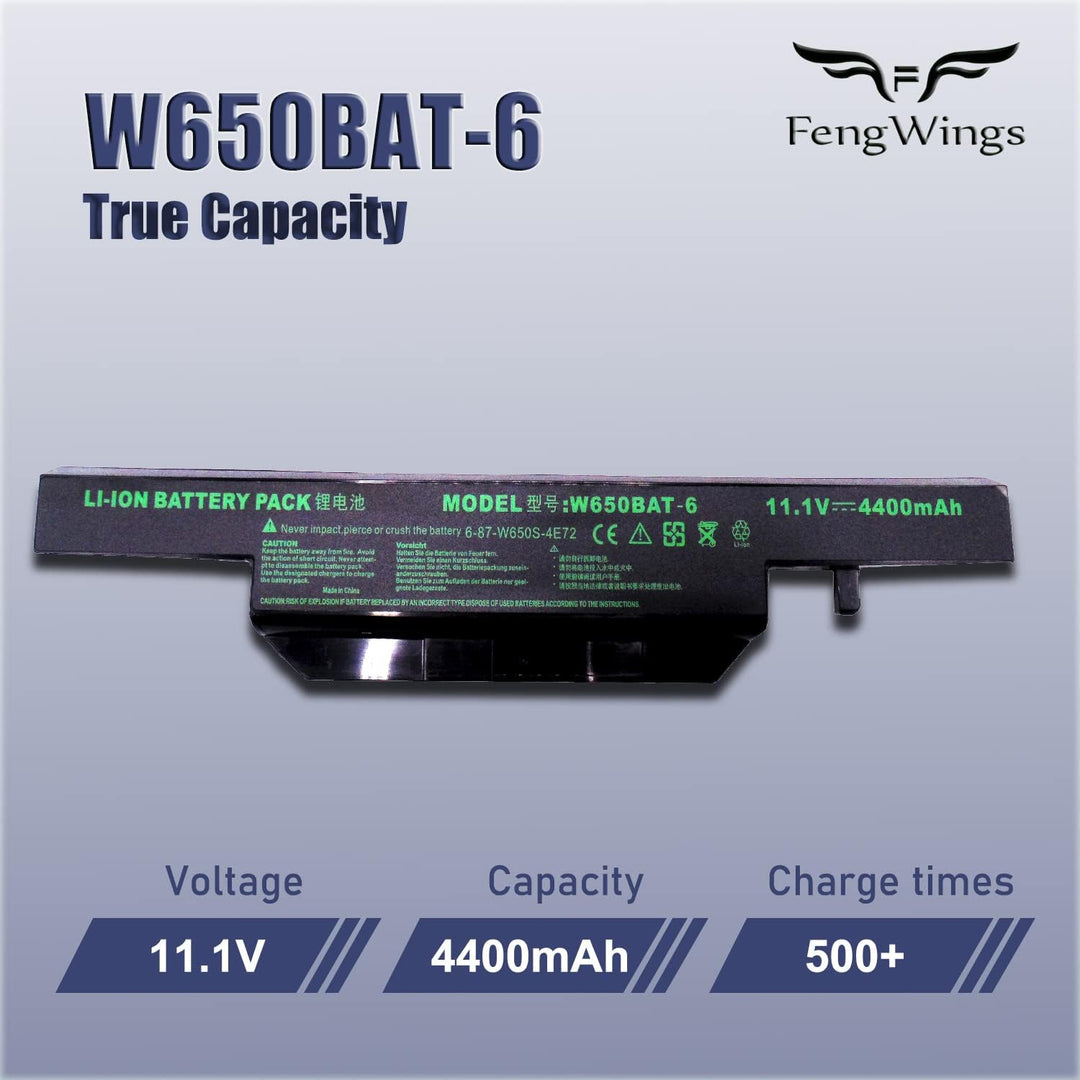 FengWings® W650BAT-6 Laptop Akku für Hasee K610C K650D K570N K710C K590C K750D / Clevo W650S W650 W6