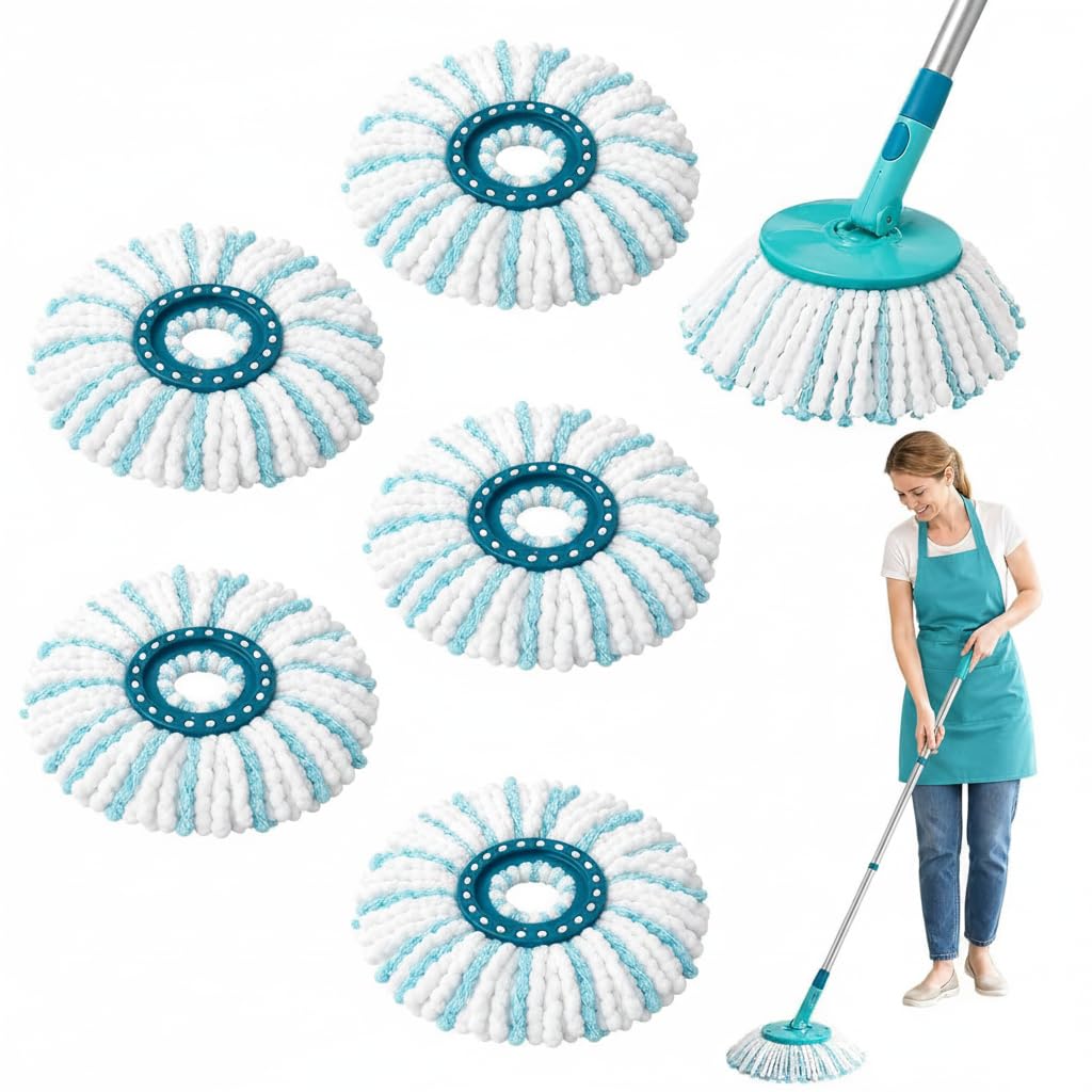 5 Stück Mikrofaser Wischmop Ersatzbezug geeignet für Leifheit Clean Twist Disc Mop Micro Set/Clean T