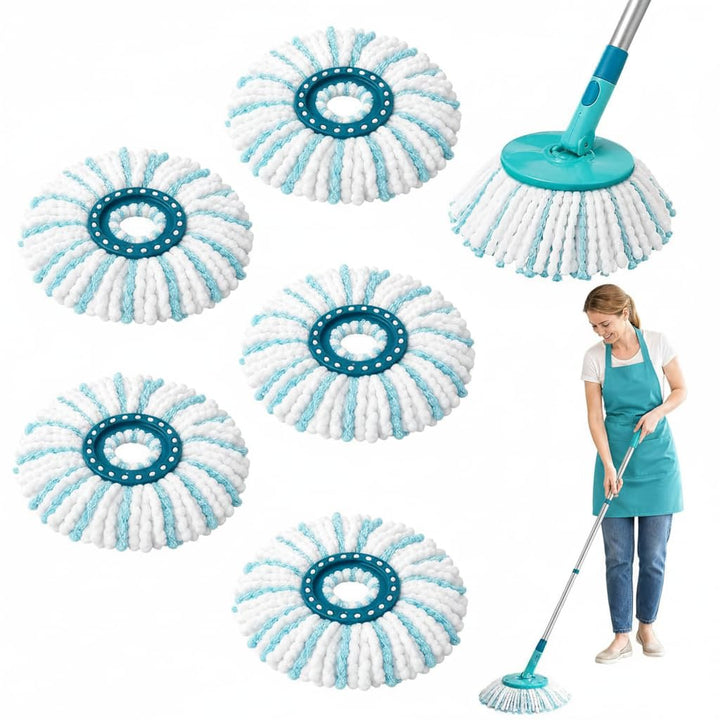 5 Stück Mikrofaser Wischmop Ersatzbezug geeignet für Leifheit Clean Twist Disc Mop Micro Set/Clean T