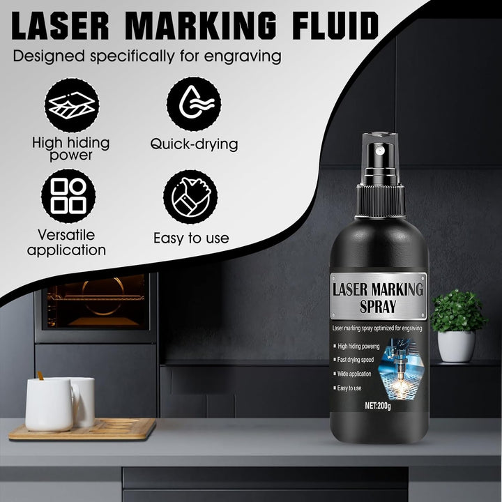 Laser Markierungsspray, Lasergravur Spray, Laser Marking Liquid, Lasermarkierungsflüssigkeit, Geeign