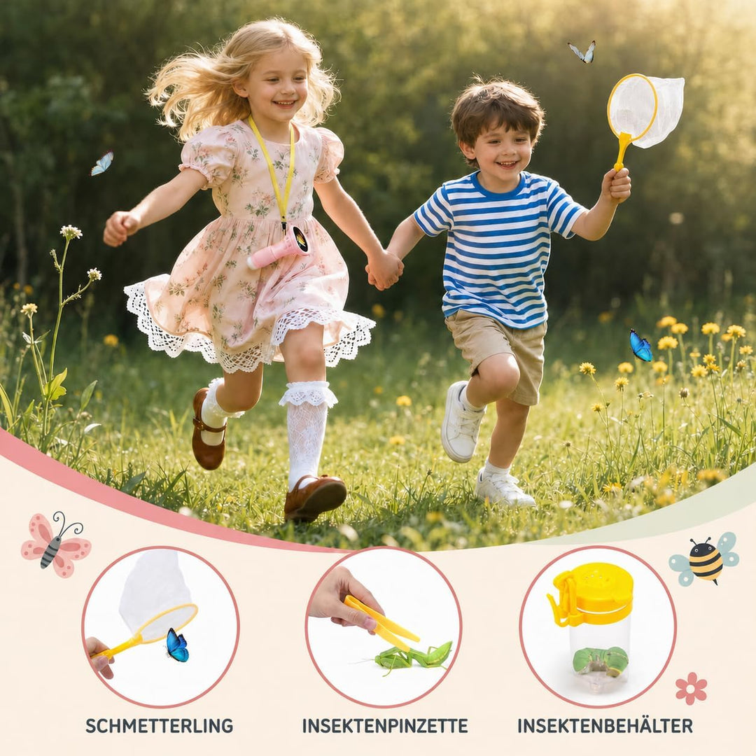 GeschenPark Handheld Kinder Mikroskop Outdoor Entdeckungs Set - 1000x Vergrösserung, 2" HD Display -