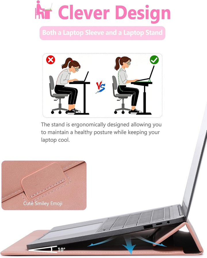 HYZUO 13 Zoll Laptop Hülle mit Standfunktion für 2026-2018 MacBook Air 13 M5 M4 M3 M2 M1, 2026 13" M