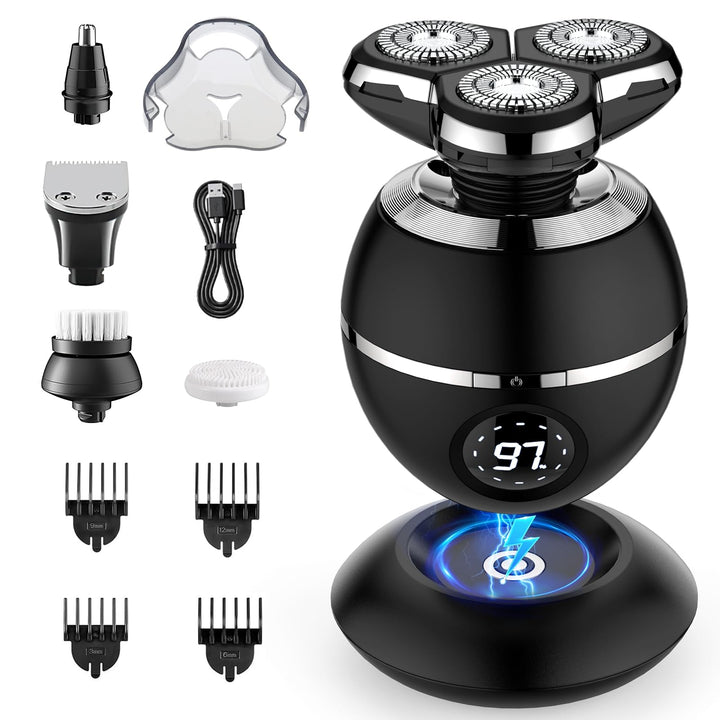 ETENTOUS Rasierer Herren Elektrisch, 5 in 1 Elektrorasierer Herren 3D Rasur Barttrimmer -Kabellos wi