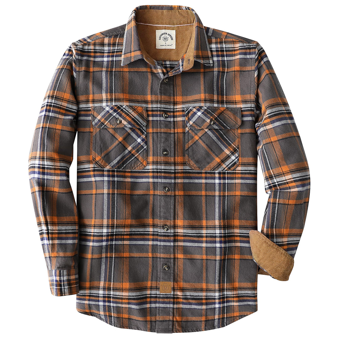 Dubinik® Flanellhemd Herren Button Down Kariert Baumwollhemd Freizeithemd Hemd Herren Langarm mit Zw