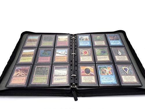 docsmagic.de 3-Ring Premium Zip-Album Black + 25 18-Pocket Sideloading Pages - Sammelalbum + Ordners