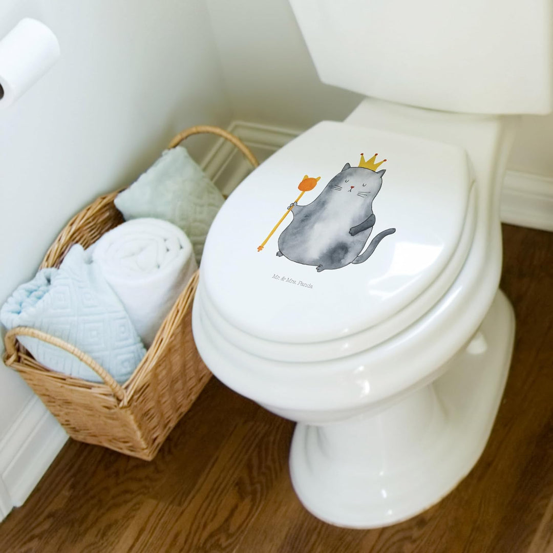Mr. &amp; Mrs. Panda Motiv WC Sitz Katzen Koenig - Geschenk, Katzenartikel, Toilettendeckel, Toilette, W