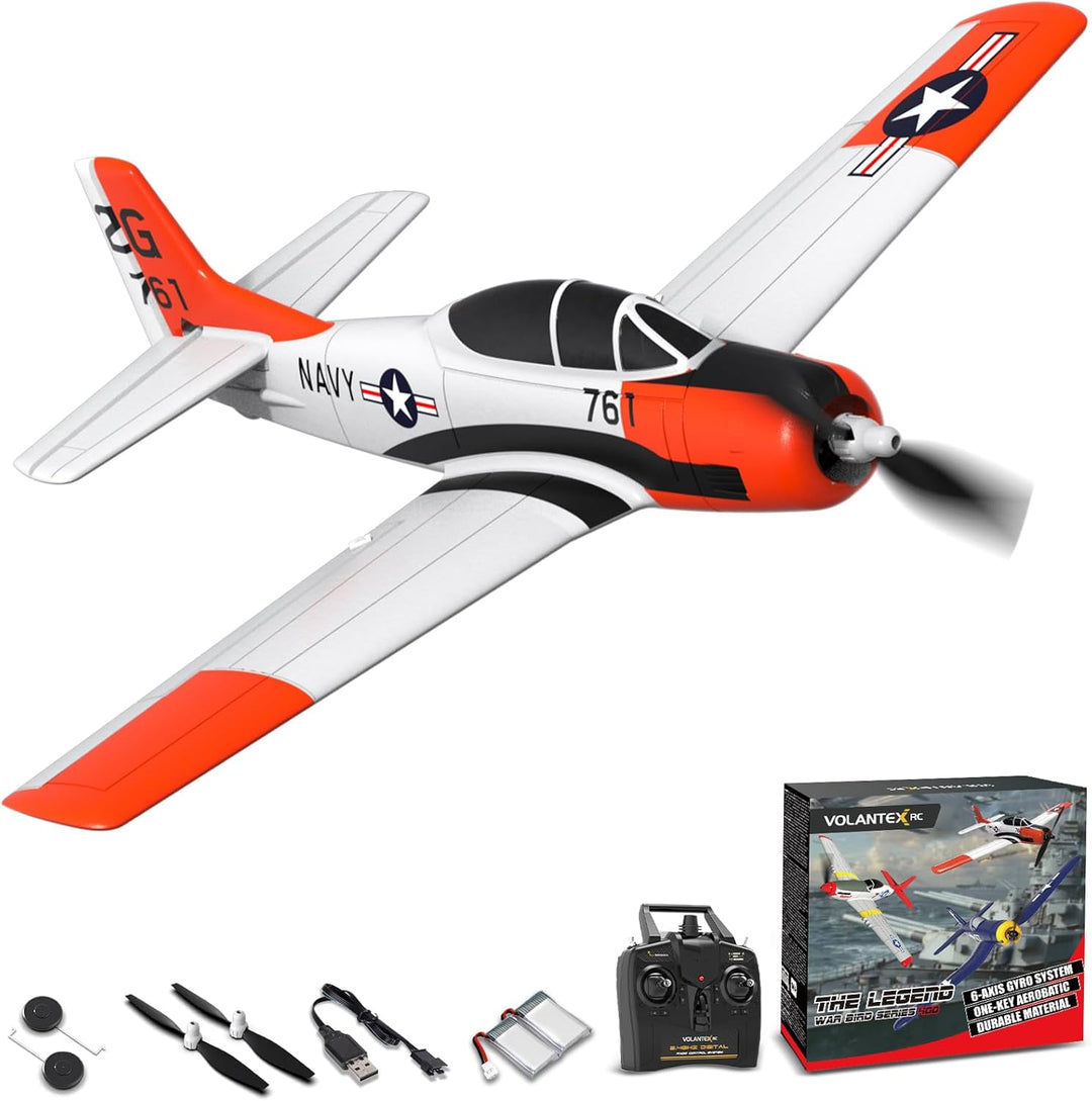 VOLANTEXRC T28 Trojan 4-Kanal RC Flugzeug - RTF Modellflugzeug 2.4GHz, Geeignet für Anfänger, Kinder