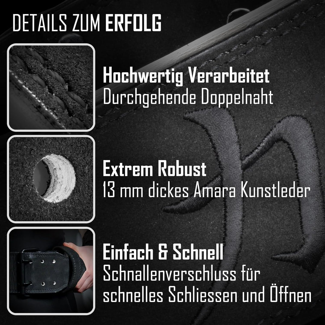 Strength Shop 13mm Prong Belt Gewichthebergürtel mit Schnallenverschluss, IPF-zertifiziert, Robuster
