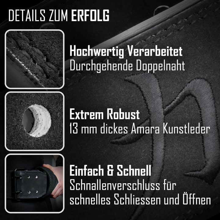 Strength Shop 13mm Prong Belt Gewichthebergürtel mit Schnallenverschluss, IPF-zertifiziert, Robuster