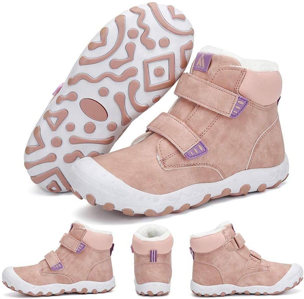 Mishansha Kinder Winterschuhe Gefüttert Winterstiefel für Jungen Mädchen Gr.24-38 33 EU Pink, 33 EU