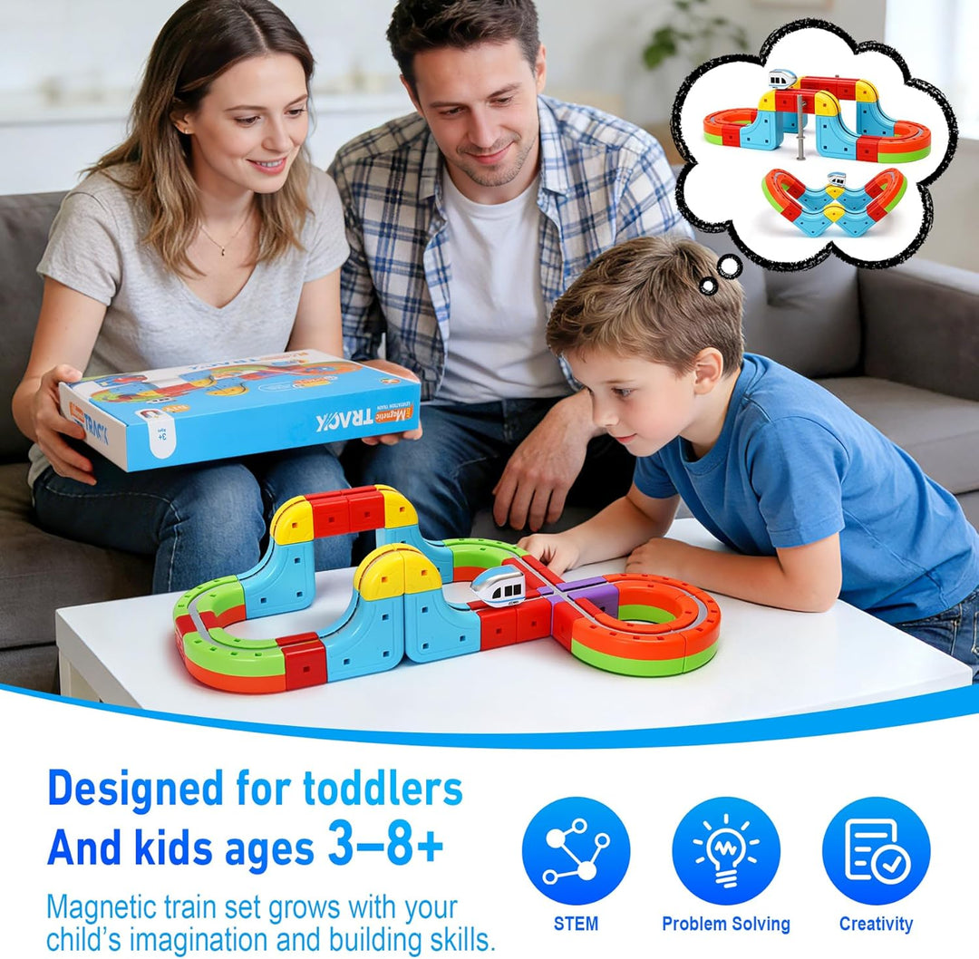 Electric Train Set for Kids with Anti-Gravity Magnetic Floating Tracks, Children's Electric DIY Rail
