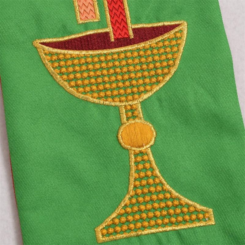 BLESSUME Kirche Stola Priester Masse Umkehrbare Gestickte Stola Weiss & Lila (Muster 1)