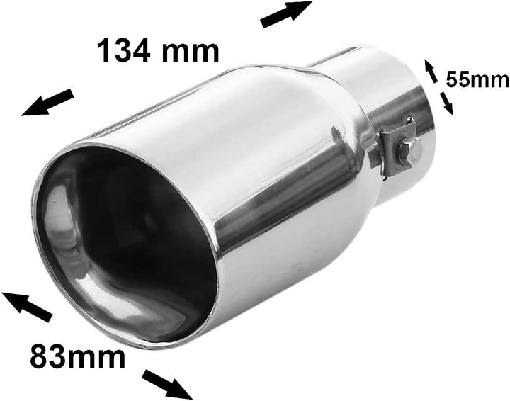 Auspuffblende Endrohr Auspuff Universell Schalldampf Edelstahl Oval bis 50mm Chrom AutoHobby