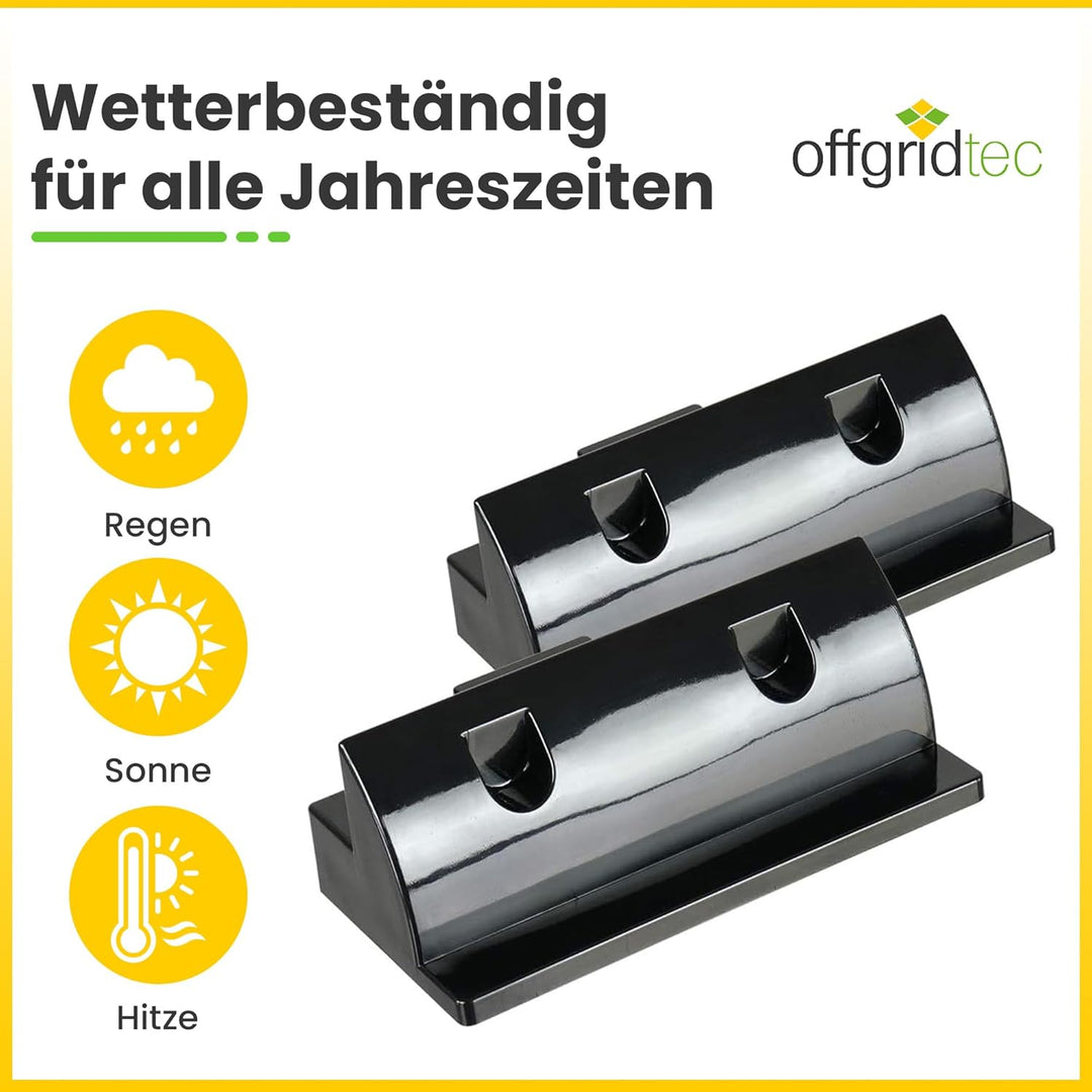 Offgridtec 2 Stück ABS Spoiler Verbindungsprofile 180mmx180mm, Montage-Seitenklemmen, 4 Edelstahl-Sc