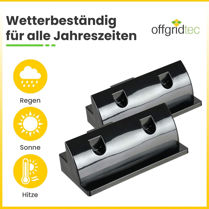 Offgridtec 2 Stück ABS Spoiler Verbindungsprofile 180mmx180mm, Montage-Seitenklemmen, 4 Edelstahl-Sc