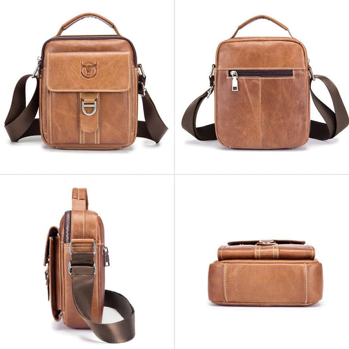 Echtes Leder Klein Umhängetasche Herren Tasche Reisen Mini Schultertasche Handytasche Männer Wasserd