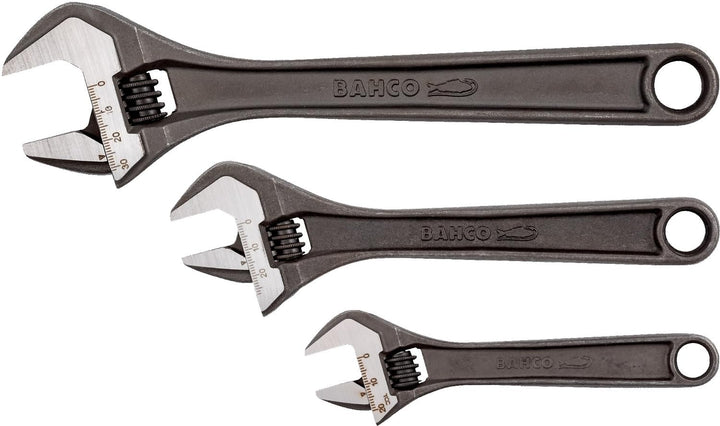 Bahco ADJUST 3 Rollgabelschlüssel Set 3-teilig, 16 degree head angle. 1 Schwarz, 1 Schwarz