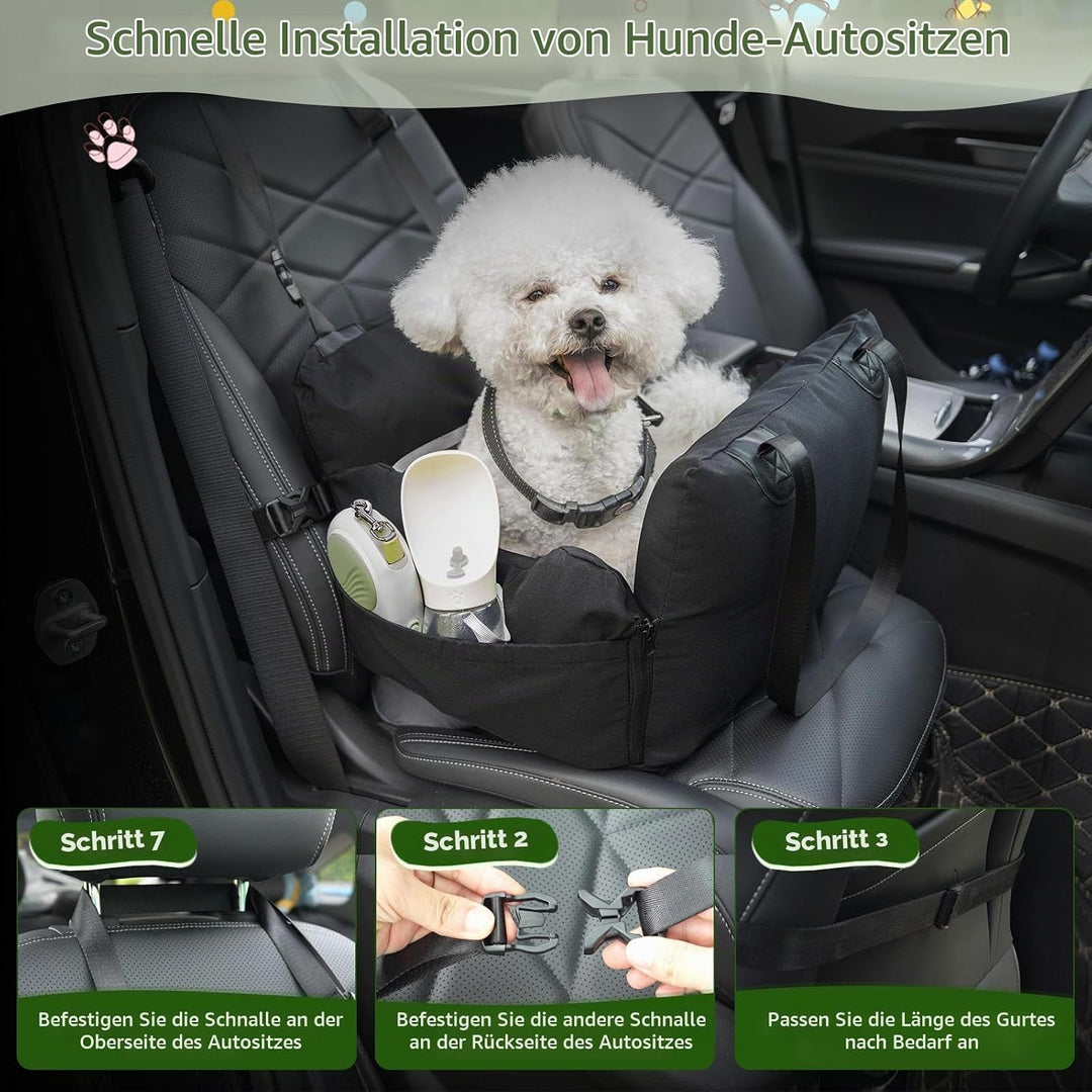 Hundesitz Auto, Abnehmbarer Airbag Design Schwarz Waschbar Hunde Autositz Gepolsterter, Vordersitz R