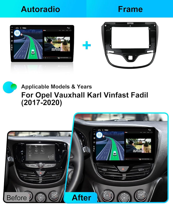 Android 15 Autoradio für Opel Karl/VinFast/Fadil (2017-2020) - Eingebautes CarPlay Android Auto - KO