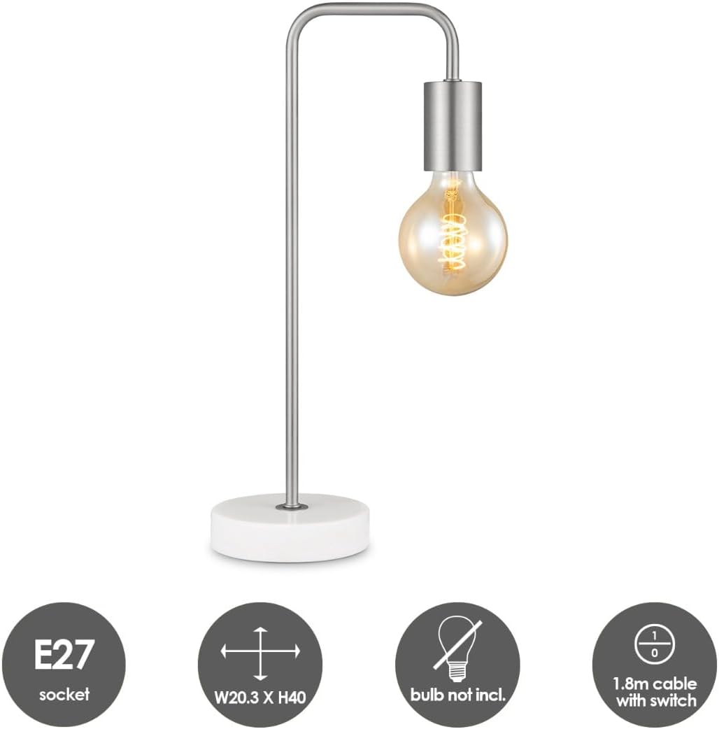 Home Sweet Home E27 Tischlampenfuss und 1,8 Meter klarer Schalter | Moderne Nachttischlampe in Sand