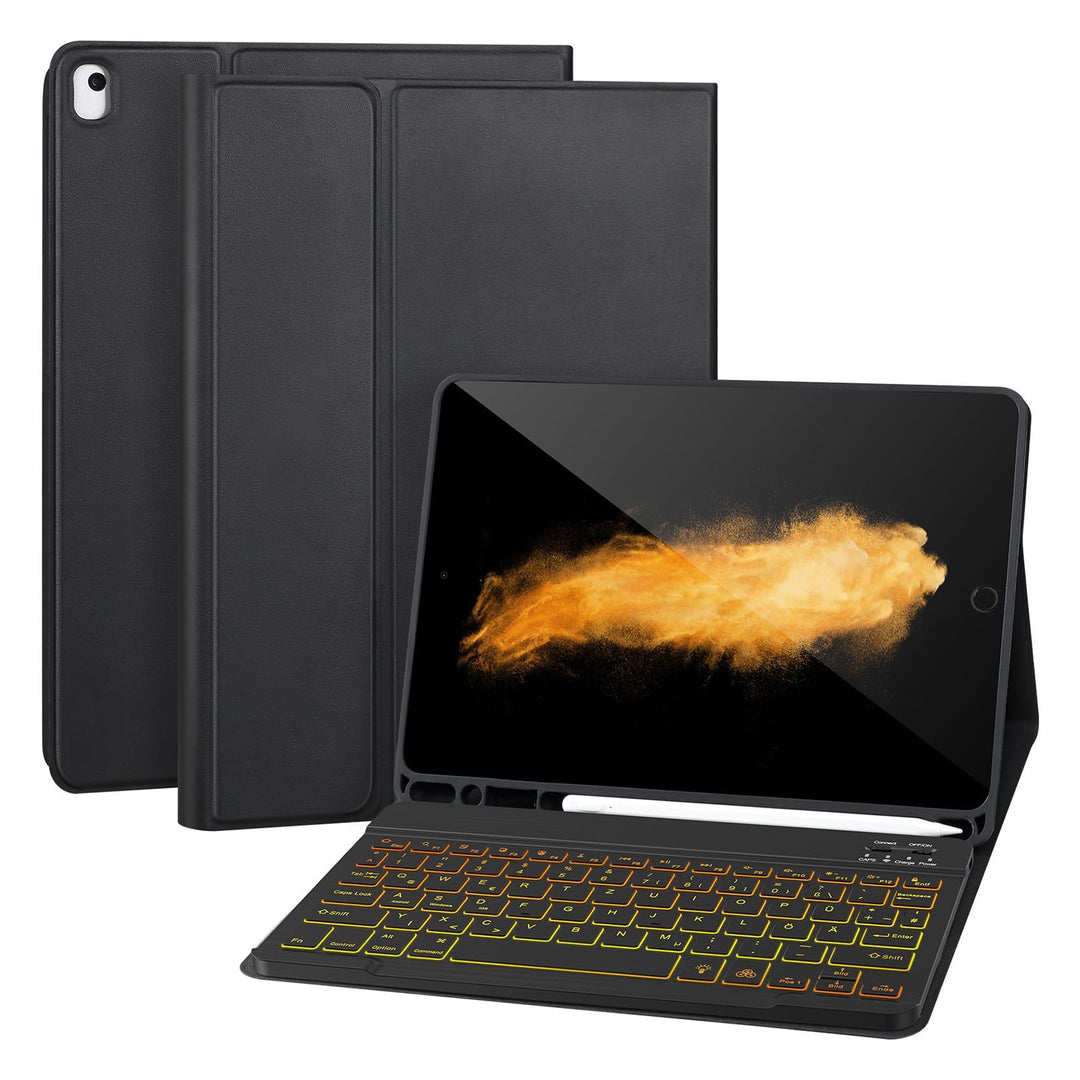 APHBZGE Tastatur Hülle für iPad 9/8/7. Generation 10,2 Zoll, abnehmbare Hülle mit Bluetooth-Tastatur