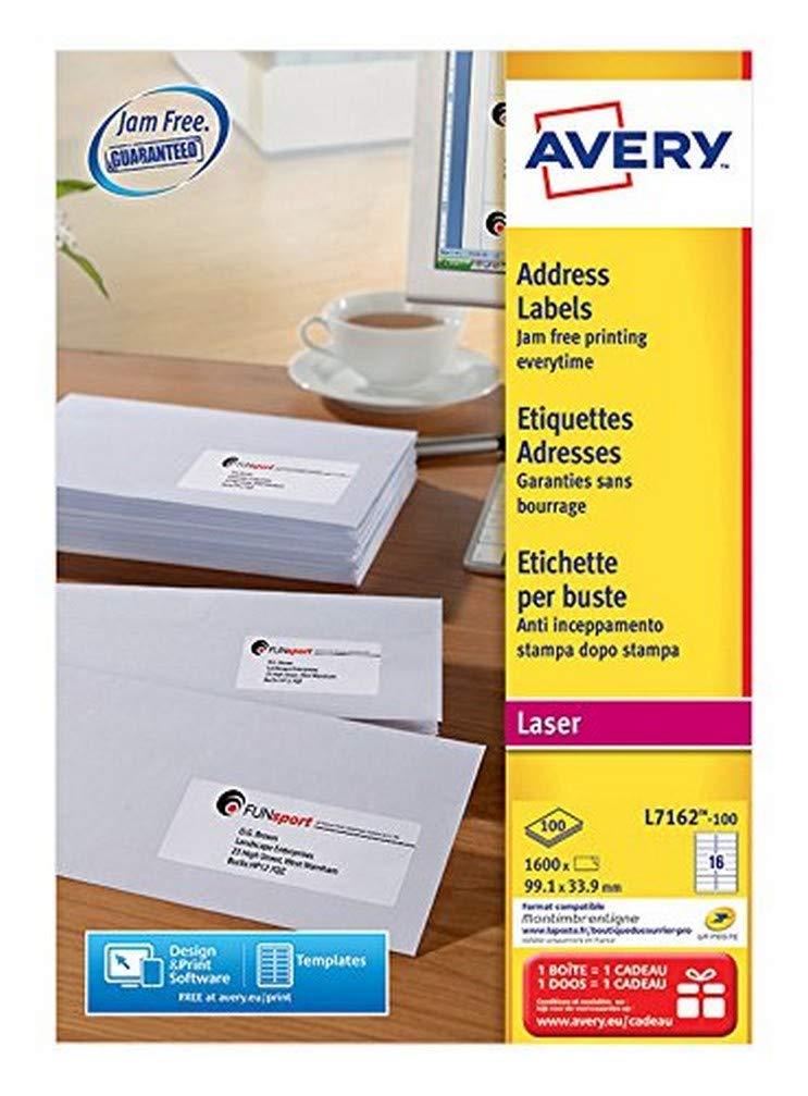 Weisses Adressetikett - Laser - L7162 Verpackung: 100 Blatt, Verpackung: 100 Blatt
