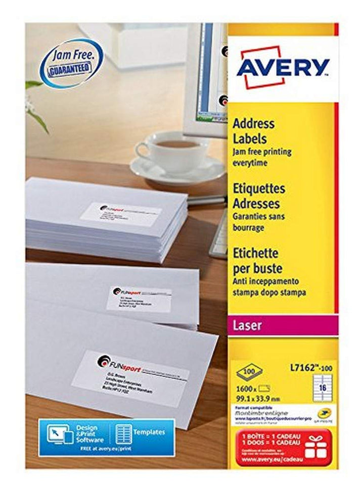 Weisses Adressetikett - Laser - L7162 Verpackung: 100 Blatt, Verpackung: 100 Blatt