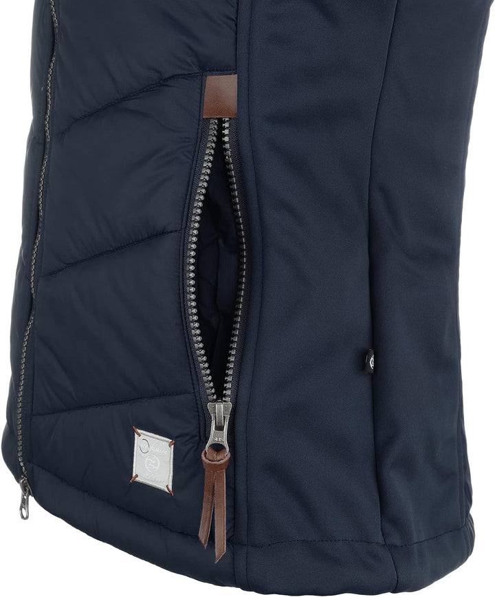 Dry Fashion Damen Weste Malente - Steppweste Damen Outdoor Weste mit Kapuze Übergangsweste gesteppt