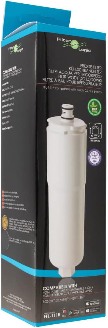 Filterlogic FFL-111B | 4er Pack Wasserfilter kompatibel mit 3M CS-52 für Bosch, Siemens, Neff, Gagge