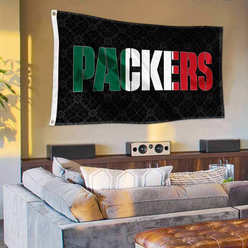 WinCraft Green Bay Packers Mexiko-Flagge, mexikanische Farben, für drinnen und draussen, 90 x 150 cm