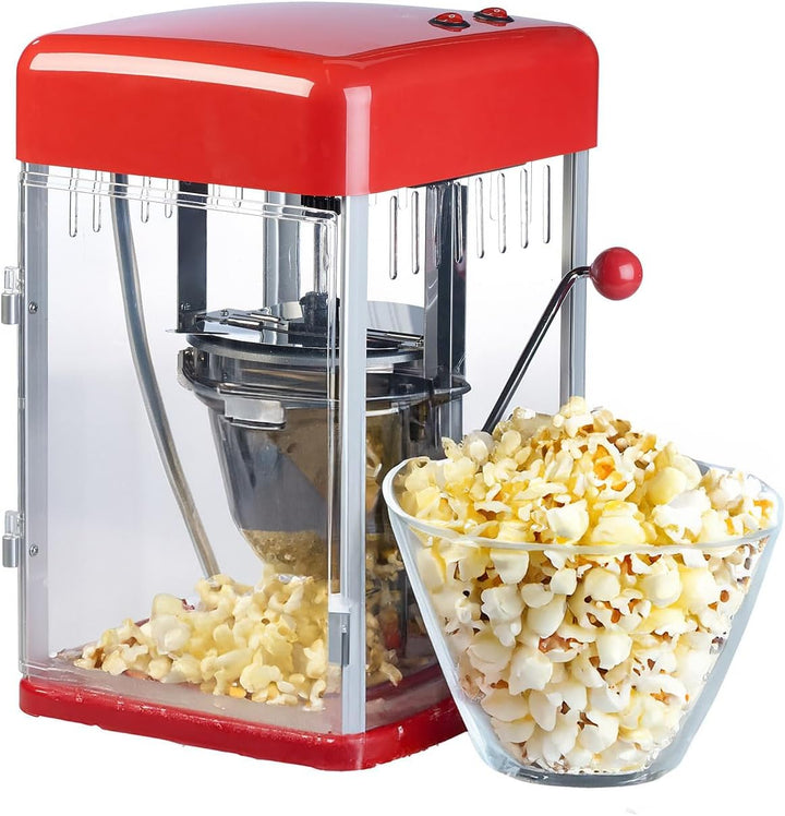 Rosenstein & Söhne Popcorn-Maker: Profi-Retro-Popcorn-Maschine "Cine", Edelstahl-Topf im 50er-Stil,