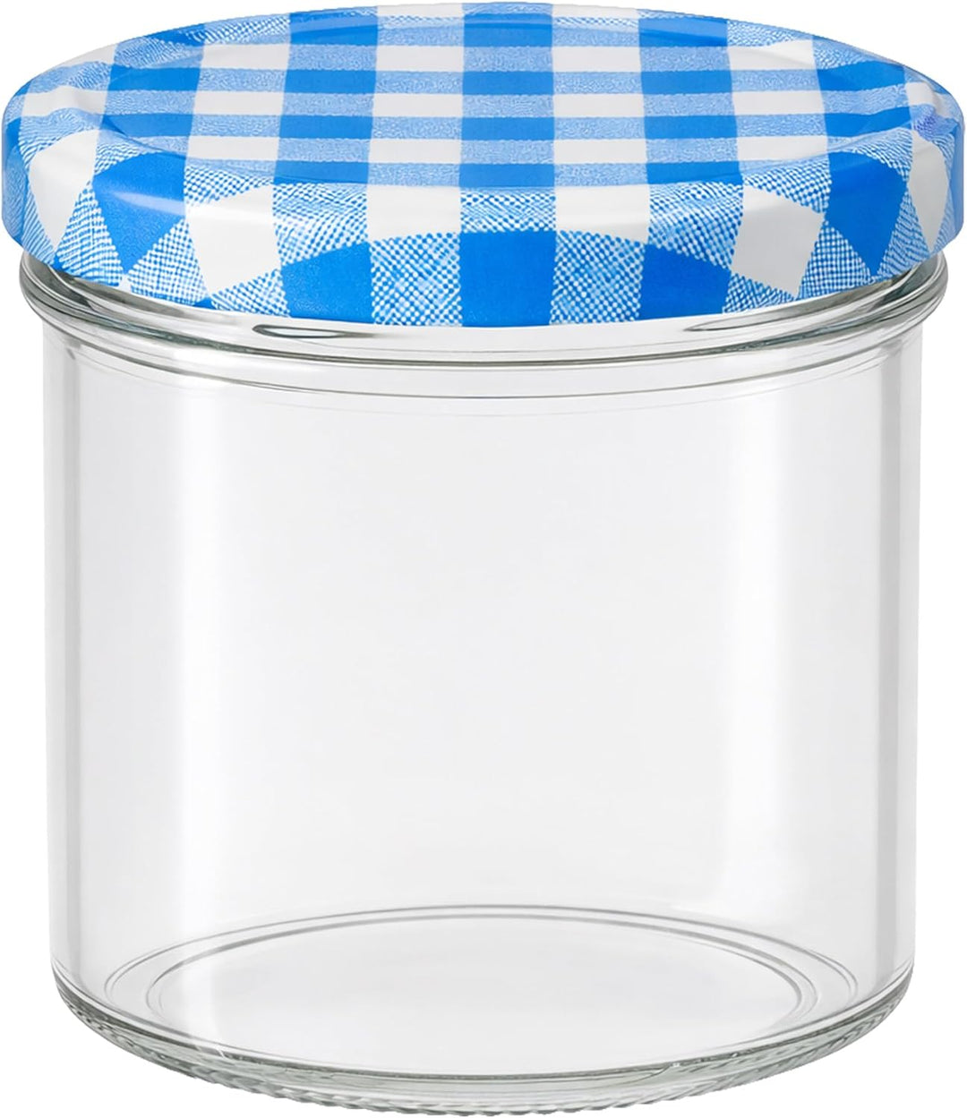 hocz 25x Marmeladengläser 125 ml Set | Deckel Blau Kariert TO 66 | mit Etiketten NZ | Einmachgläser