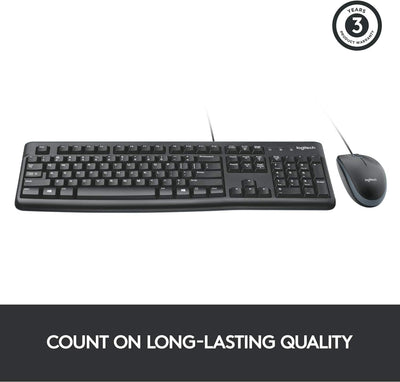 Logitech MK120 Kabelgebundenes Set mit Tastatur und Maus für Windows, Skandinavisches QWERTY-Layout