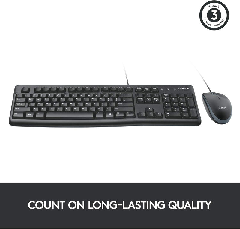 Logitech MK120 Kabelgebundenes Set mit Tastatur und Maus für Windows, Skandinavisches QWERTY-Layout