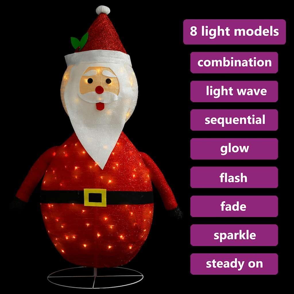 vidaXL Weihnachtsmann Figur LED Luxus Beleuchtet Nikolaus Santa Claus Weihnachtsdeko Weihnachten Dek