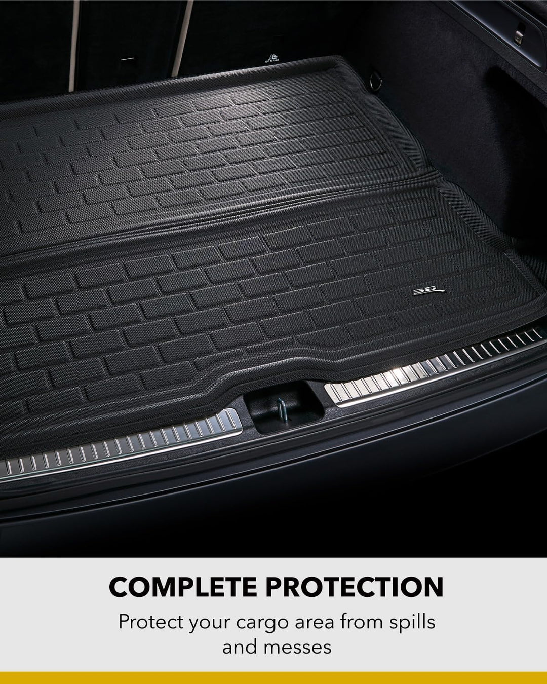 3D MAXpider Custom Fit Cargo Liner für Tesla Model X 2022 hinter der 2. Reihe Kreuz Fold Kagu Black