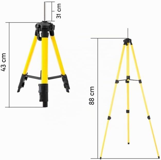 Retoo Baustativ für Laser und Nivelliergeräte, Gewinde 5/8", Arbeitshöhe 43-113 cm, Aluminium Tripod