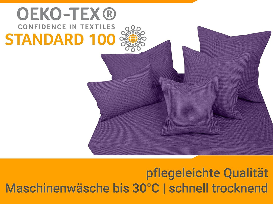 npluseins 2er Pack Kissenhüllen mit Struktur-Muster - Polsteroptik 617.767, 1 Pack (2 Stück) - Kisse