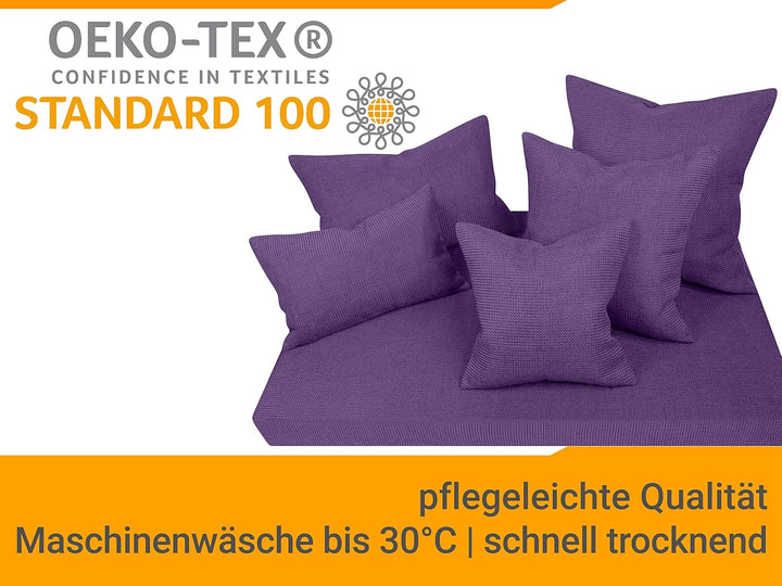 npluseins 2er Pack Kissenhüllen mit Struktur-Muster - Polsteroptik 617.767, 1 Pack (2 Stück) - Kisse