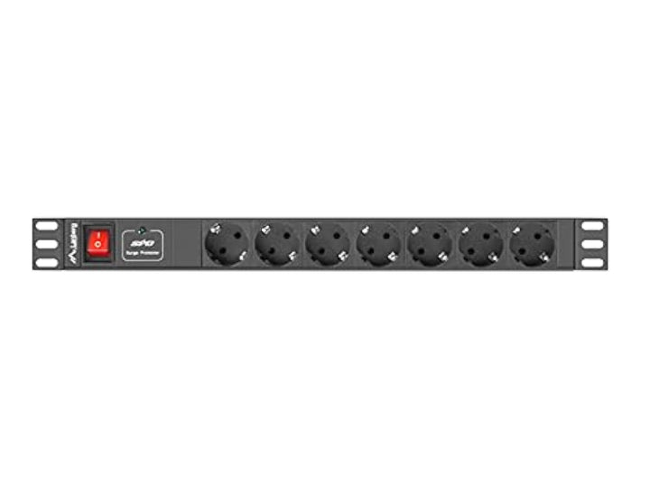 LANBERG PDU Rack Power Strip (1U 10A 7X SHUKO 2M)