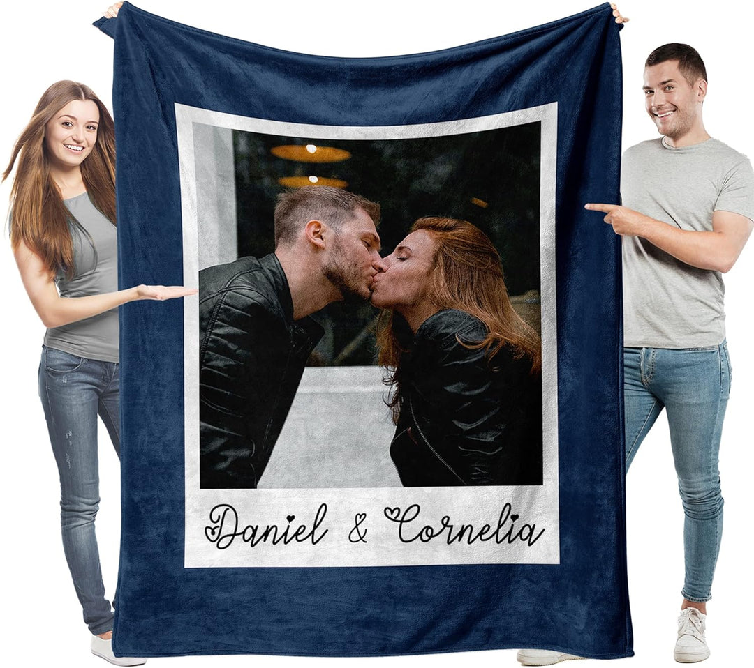 Easycosy personalisierte Decken für Paare Geschenke Benutzerdefinierte Bild werfen Decke Personalisi